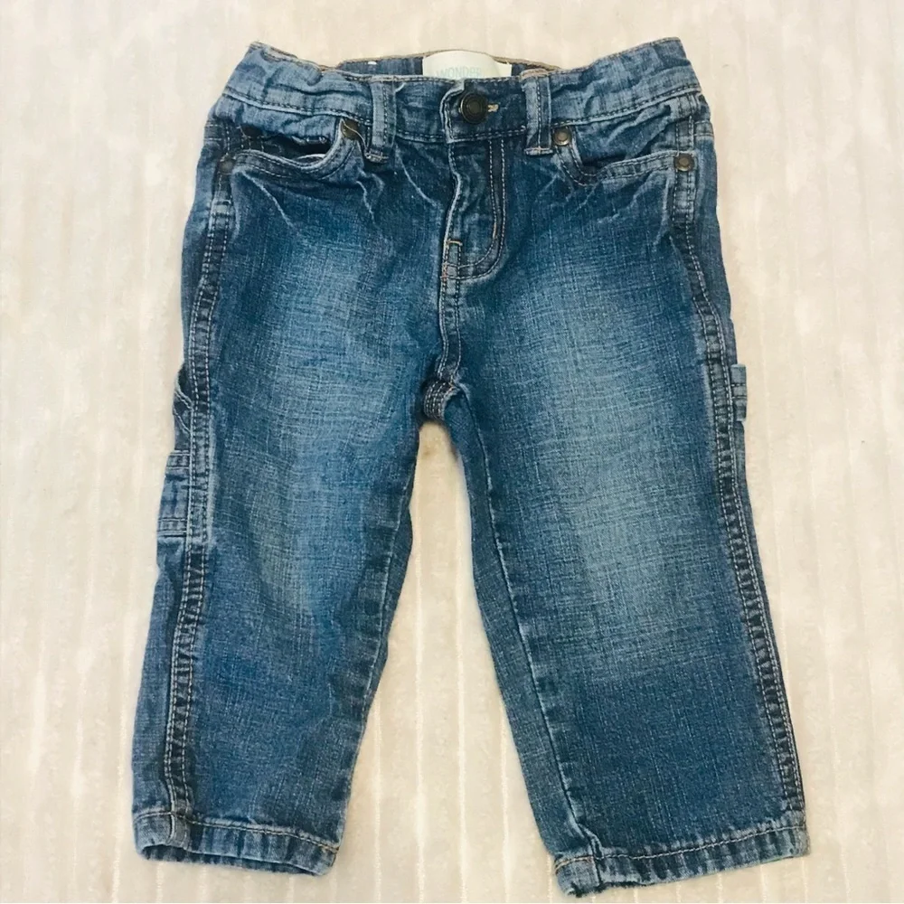 Lot Boys Denim Jeans Fleece Cargo Pants Baby Gap  Cherokee Wonder Kids size 12 M